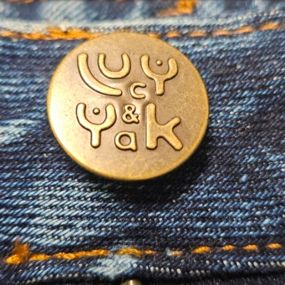 76 LUCY & YAK EMBROIDERED DAISY - MAE DANA MOM JEANS SIZE 34R - Picture 8 of 10